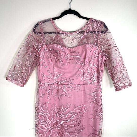 Miss Cristina Pink Lace Overlay Maxi Dress - Picture 5 of 7